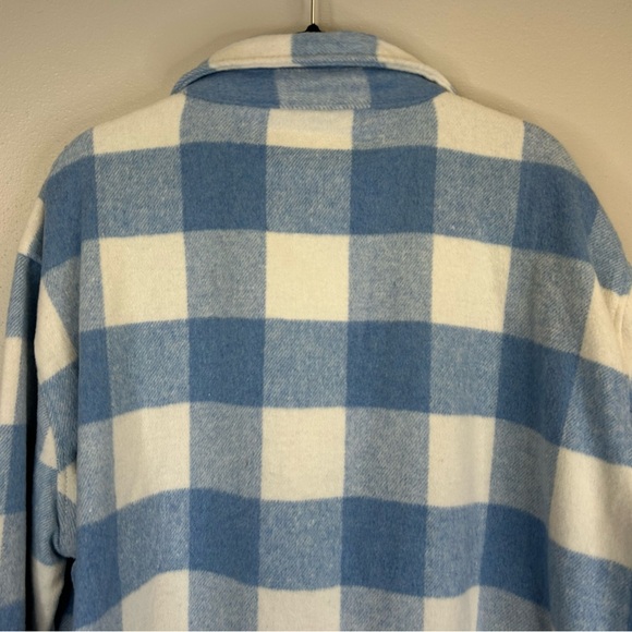Members Mark Women's Blue and White Checkered Utility Shacket XL Soft Cozy - Picture 11 of 12